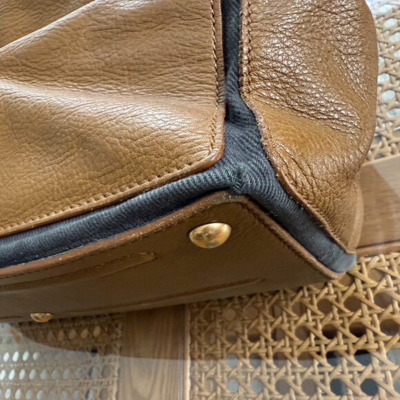 YSL - Yves Saint Laurent MUSE TWO in Brown Leather and Grey Canvas - Picture 3 of 9